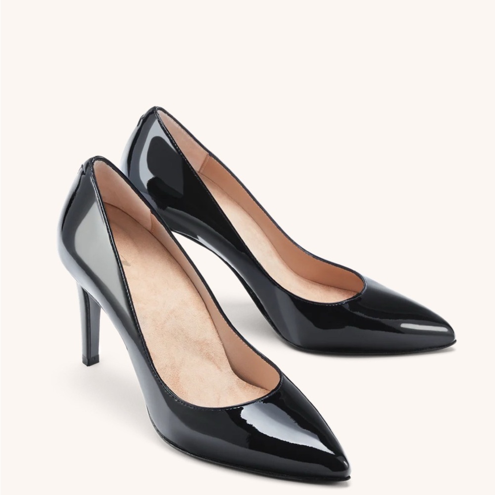 Inez Alta Black Patent Pumps, size 8.